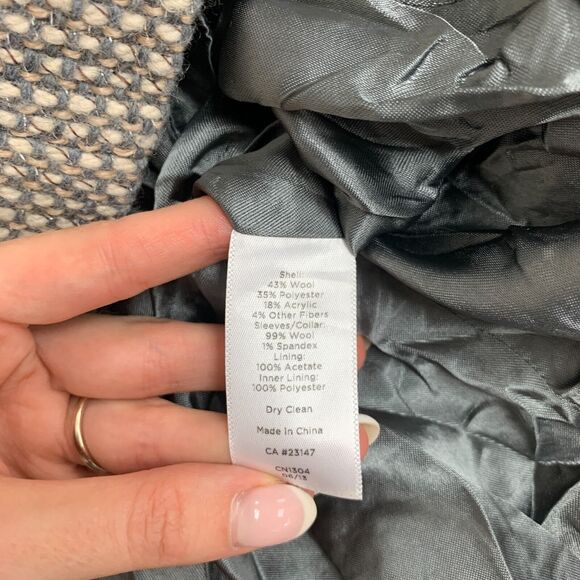 Talbots Shift Dress Womens 4 Gray Metallic Tweed Wool Blend Short Sleeve Lined - Picture 10 of 12